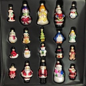 Vintage Miniature Glass Ornaments 2 Boxes 20 Each Angels Santas Snowmen Gingers